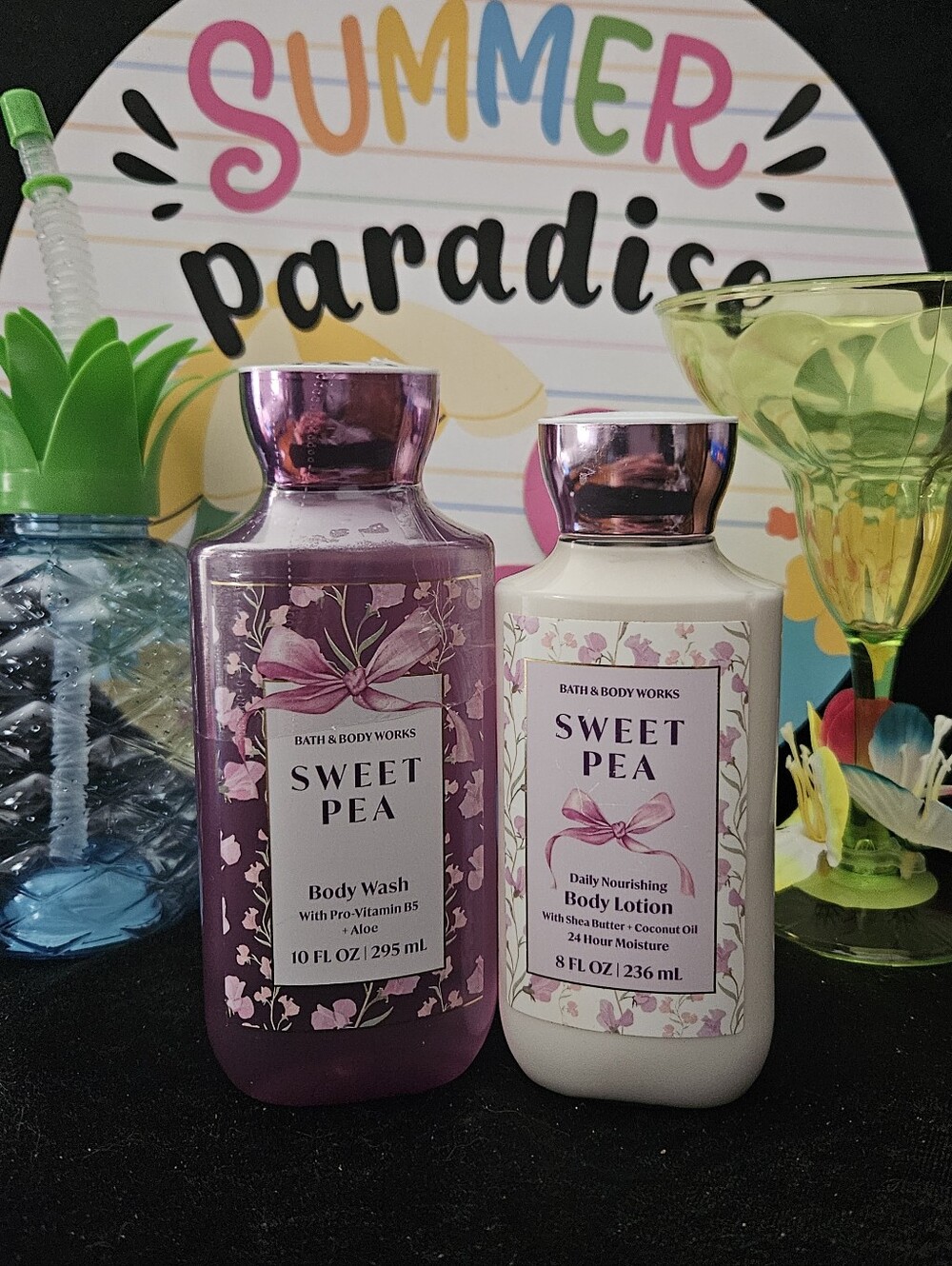 NWT Bath & Body Works Sweet Pea Body Care Bundle - Pink & Purple